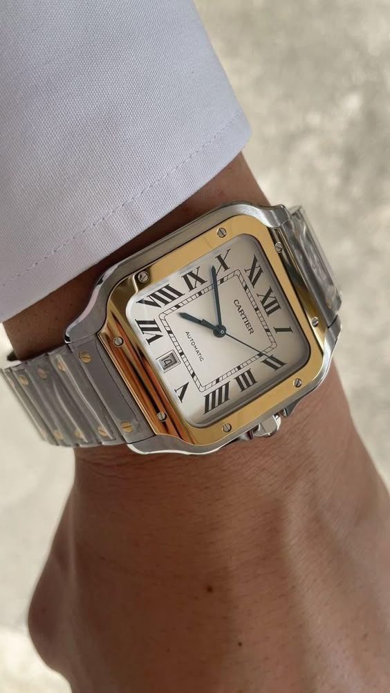 Cartier Santos or et acier