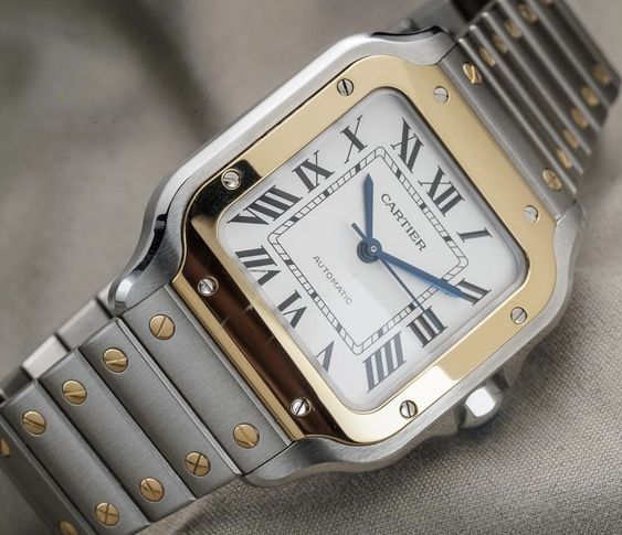 Cartier Santos or et acier