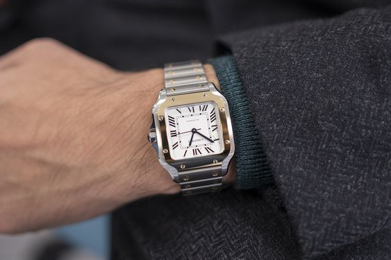 Cartier Santos or et acier