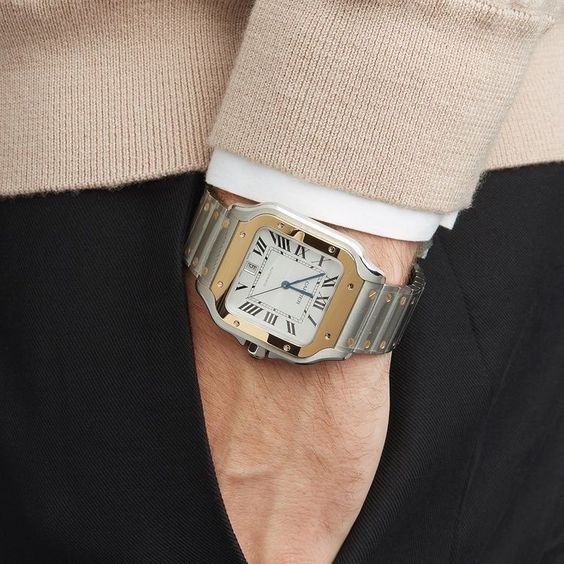 Cartier Santos or et acier