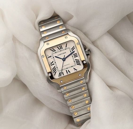 Cartier Santos or et acier