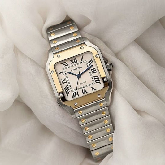 Cartier Santos or et acier