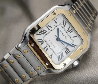 Cartier Santos or et acier